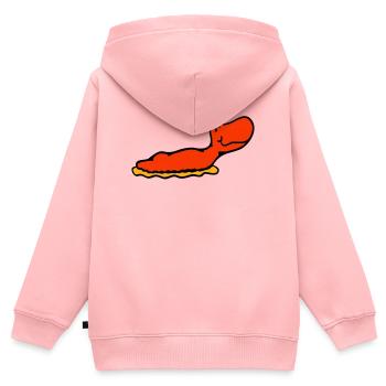 Nacktschnecke Schnecke ohne Schneckenhaus lächelt - Kinder Premium Organic Zip Hoodie - Rosa - Hinten - AI Model Kid Female (0cm)