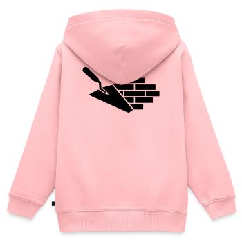 Maurer Logo mit Kelle & Ziegel - Kinder Premium Organic Zip Hoodie - Rosa - Hinten - AI Model Kid Female (0cm)