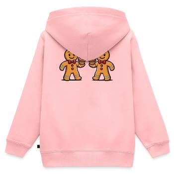 Doppel-Lebkuchen Cupcake Duo - Kinder Premium Organic Zip Hoodie - Rosa - Hinten - AI Model Kid Female (0cm)
