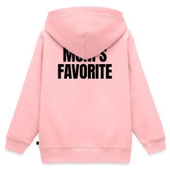 Enfant préféré Chéri de maman Je suis le préféré de maman - Sweat Premium à capuche zippé enfant bio - rose - Dos - AI Model Kid Female (0cm)