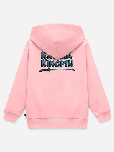Katana Kingpin – Samurai Statement - Kinder Premium Organic Zip Hoodie - Rosa