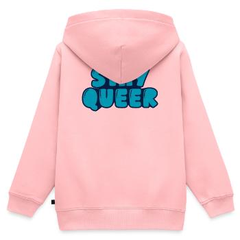 Reste queer - Sweat Premium à capuche zippé enfant bio - rose - Dos - AI Model Kid Female (0cm)