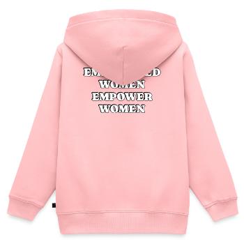 Femmes autonomisées Autonomisent les femmes - Sweat Premium à capuche zippé enfant bio - rose - Dos - AI Model Kid Female (0cm)