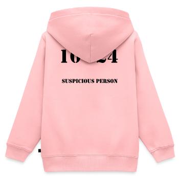 10-24_MP_Suspicious_person - Sweat Premium à capuche zippé enfant bio - rose - Dos - AI Model Kid Female (0cm)