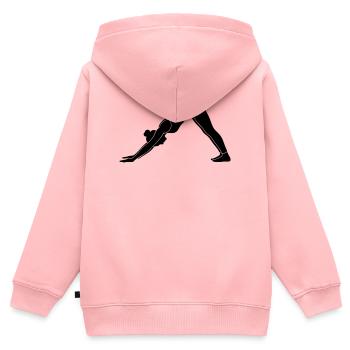 Silhouette de yoga canin face vers le bas - Sweat Premium à capuche zippé enfant bio - rose - Dos - AI Model Kid Female (0cm)