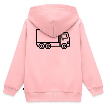 Lkw - Kinder Premium Organic Zip Hoodie - Rosa - Hinten - AI Model Kid Female (0cm)