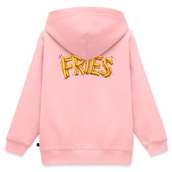 Frieze French Fries Typography Design - Kids Premium Organic Zip-up Hoodie - rose - Back - AI Model Kid Female (0cm)