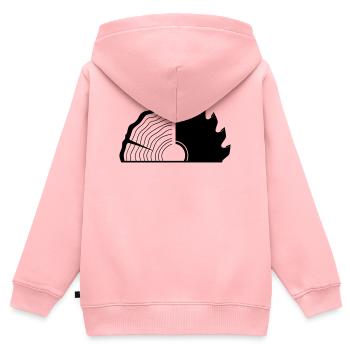 Lame de scie à tranches en bois pour charpentier - Sweat Premium à capuche zippé enfant bio - rose - Dos - AI Model Kid Female (0cm)