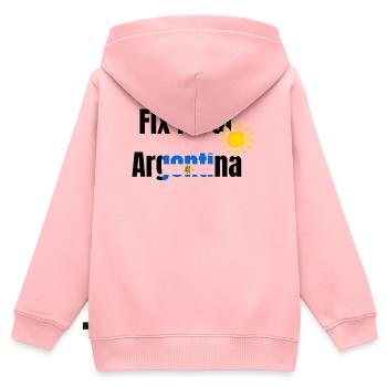 Fix It For Argentina Sun Logo - Kinder Premium Organic Zip Hoodie - Rosa - Hinten - AI Model Kid Female (0cm)