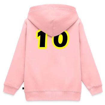 10 Zahl symbol - Kinder Premium Organic Zip Hoodie - Rosa - Hinten - AI Model Kid Female (0cm)