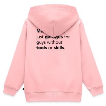 Mancaves - Kinder Premium Organic Zip Hoodie - Rosa - Hinten - AI Model Kid Female (0cm)