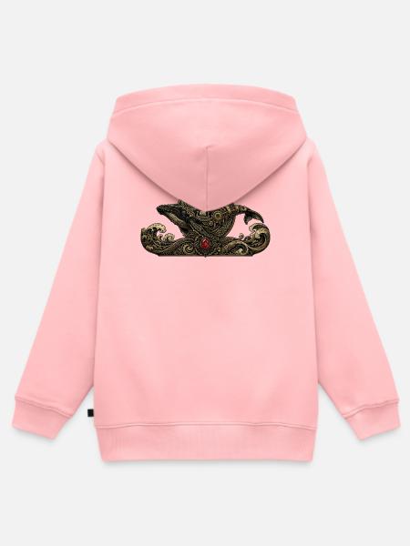 Steampunk-Wal mit Edelsteinen - Kinder Premium Organic Zip Hoodie - Rosa