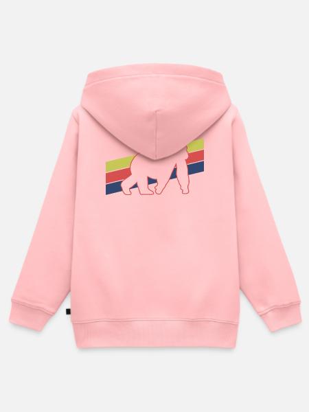 Affe Silhouette Retro - Kinder Premium Organic Zip Hoodie - Rosa