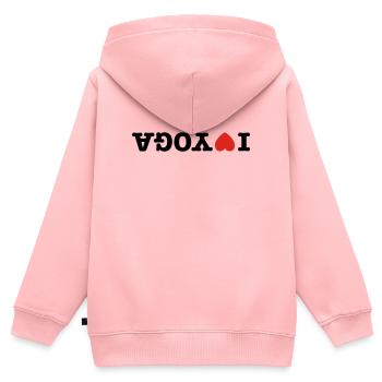 I love yoga - Kinder Premium Organic Zip Hoodie - Rosa - Hinten - AI Model Kid Female (0cm)