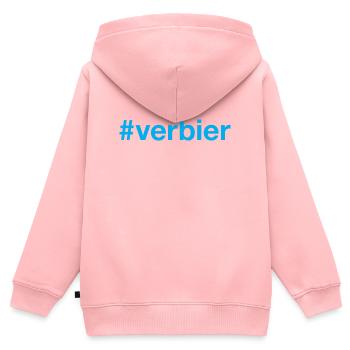 VERBIER Hashtag - Kinder Premium Organic Zip Hoodie - Rosa - Hinten - AI Model Kid Female (0cm)