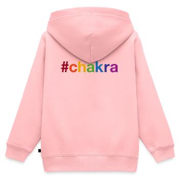 CHAKRA Hahstag - Sweat Premium à capuche zippé enfant bio - rose - Dos - AI Model Kid Female (0cm)