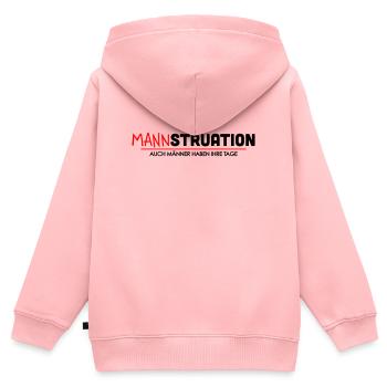 Mannstruation Maenner Tage Spruch - Kinder Premium Organic Zip Hoodie - Rosa - Hinten - AI Model Kid Female (0cm)