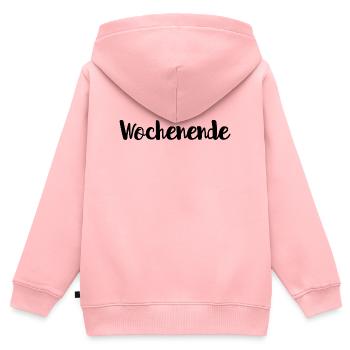 Wochenende - Kinder Premium Organic Zip Hoodie - Rosa - Hinten - AI Model Kid Female (0cm)