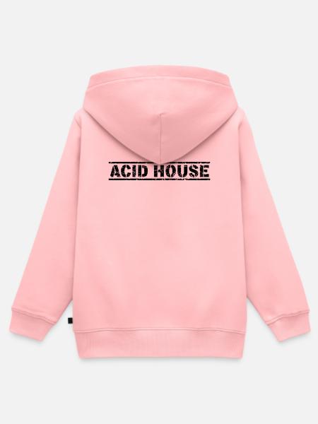 Acid House - Sweat Premium à capuche zippé enfant bio - rose