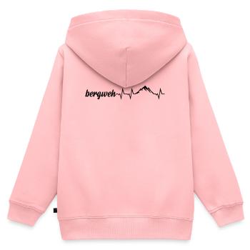 Bergweh Pulsschlag Berge - Exklusiv - Kinder Premium Organic Zip Hoodie - Rosa - Hinten - AI Model Kid Female (0cm)