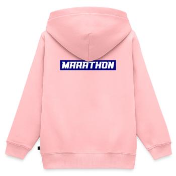 marathon - Kids Premium Organic Zip-up Hoodie - rose - Back - AI Model Kid Female (0cm)