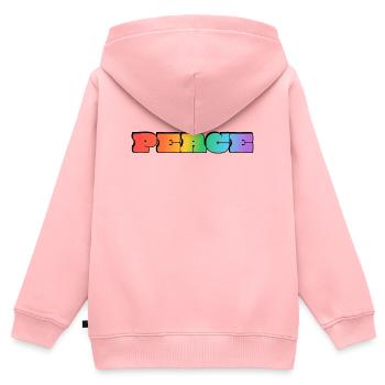 Regenbogenfrieden - Kinder Premium Organic Zip Hoodie - Rosa - Hinten - AI Model Kid Female (0cm)
