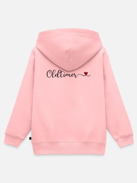 Oldtimer Herz - Kinder Premium Organic Zip Hoodie - Rosa