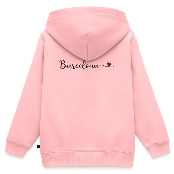 I love Barcelona Herz Geschenk - Kinder Premium Organic Zip Hoodie - Rosa - Hinten - AI Model Kid Female (0cm)