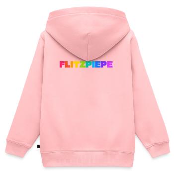 Flitzpiepe - Kinder Premium Organic Zip Hoodie - Rosa - Hinten - AI Model Kid Female (0cm)