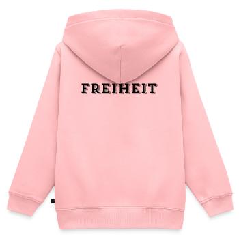 FREIHEIT – Grenzenlos und frei - Kinder Premium Organic Zip Hoodie - Rosa - Hinten - AI Model Kid Female (0cm)