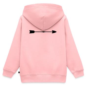 Pfeil - Kinder Premium Organic Zip Hoodie - Rosa - Hinten - AI Model Kid Female (0cm)