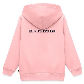 Finlande Finlande - Sweat Premium à capuche zippé enfant bio - rose - Dos - AI Model Kid Female (0cm)