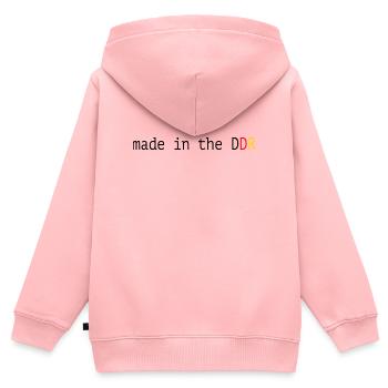 DDR Lustiger Spruch Made in the DDR - Kinder Premium Organic Zip Hoodie - Rosa - Hinten - AI Model Kid Female (0cm)