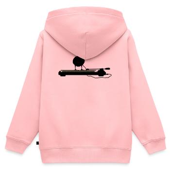 disco duck turntable - Sweat Premium à capuche zippé enfant bio - rose - Dos - AI Model Kid Female (0cm)