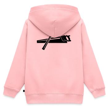 Un marteau et une scie - Sweat Premium à capuche zippé enfant bio - rose - Dos - AI Model Kid Female (0cm)
