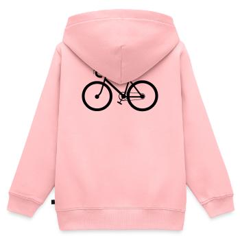 Vélo vélo vélo - Sweat Premium à capuche zippé enfant bio - rose - Dos - AI Model Kid Female (0cm)