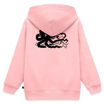 8bit pixel octopus - Kinder Premium Organic Zip Hoodie - Rosa - Hinten - AI Model Kid Female (0cm)