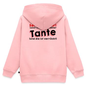 Sei lieb zu mir, ich habe eine verrückte Tante! - Kinder Premium Organic Zip Hoodie - Rosa - Hinten - AI Model Kid Female (0cm)