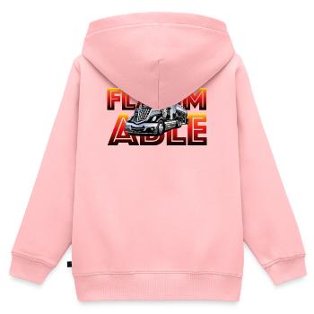 Tanklastwagen, Gefahrengut, entzündlich - Kinder Premium Organic Zip Hoodie - Rosa - Hinten - AI Model Kid Female (0cm)