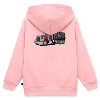Dump truck, truck - Kids Premium Organic Zip-up Hoodie - rose - Back - AI Model Kid Female (0cm)