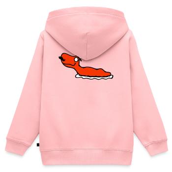 M. Escargot Sir Cylindre Monocle Riche Riche - Sweat Premium à capuche zippé enfant bio - rose - Dos - AI Model Kid Female (0cm)