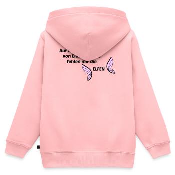 Elfen - Kinder Premium Organic Zip Hoodie - Rosa - Hinten - AI Model Kid Female (0cm)