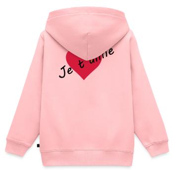 Ich liebe dich - Kinder Premium Organic Zip Hoodie - Rosa - Hinten - AI Model Kid Female (0cm)