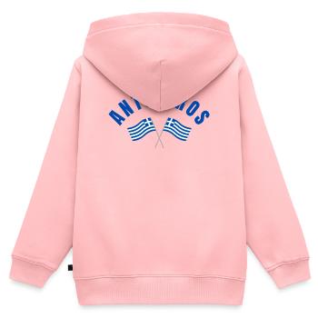 Antiparos Greek Flags - Kids Premium Organic Zip-up Hoodie - rose - Back - AI Model Kid Female (0cm)