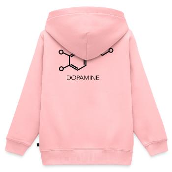 Dopamine Molecule Minimalist Science Design - Kids Premium Organic Zip-up Hoodie - rose - Back - AI Model Kid Female (0cm)