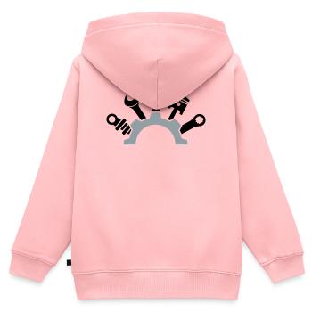 Car Mechanic Tool Logo - Kids Premium Organic Zip-up Hoodie - rose - Back - AI Model Kid Female (0cm)
