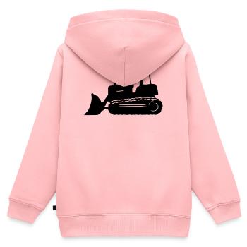 Bagger Silhouette - Kinder Premium Organic Zip Hoodie - Rosa - Hinten - AI Model Kid Female (0cm)