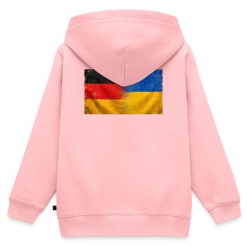 Nationalstolz Deutschland Ukraine Herkunft - Kinder Premium Organic Zip Hoodie - Rosa - Hinten - AI Model Kid Female (0cm)