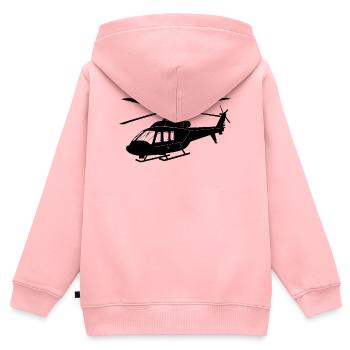 Helicopter - Kids Premium Organic Zip-up Hoodie - rose - Back - AI Model Kid Female (0cm)