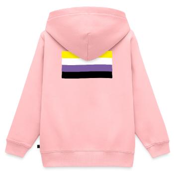 Non-binäre Flagge: Stolz und Identität - Kinder Premium Organic Zip Hoodie - Rosa - Hinten - AI Model Kid Female (0cm)